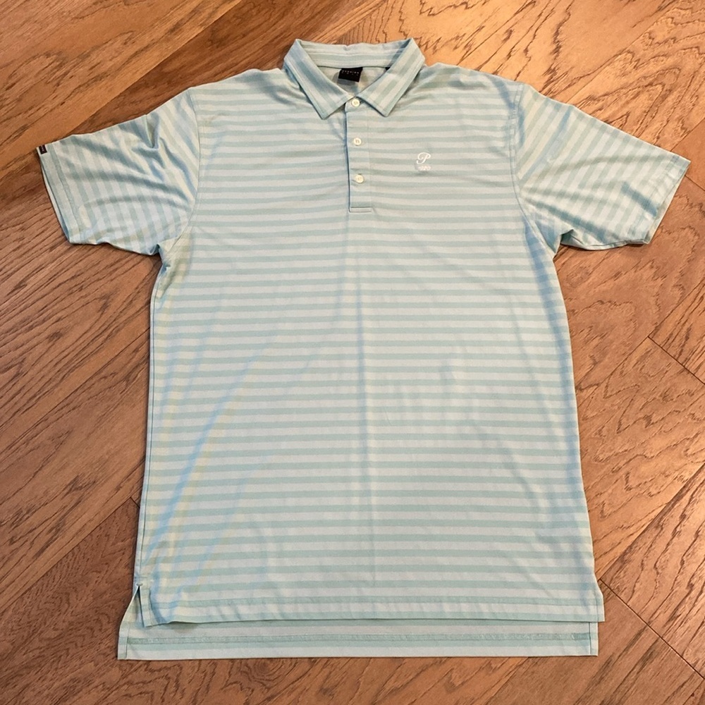 Dunning Golf Blue Striped men’s XL Polo Shirt